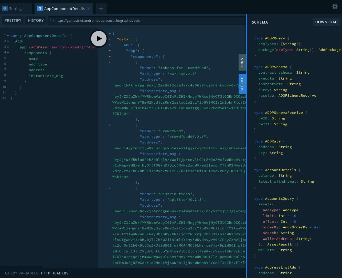 Indexers & GraphQL screenshot